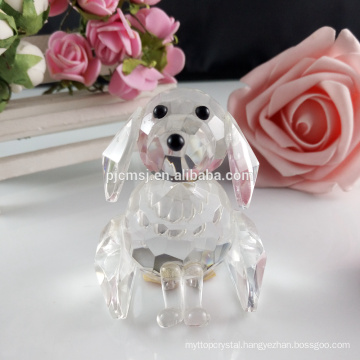 Wholesale cute crystal dog figurine for gift and decoration